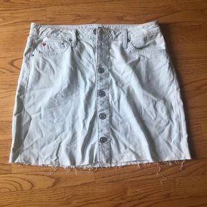 Jean, button-up skirt